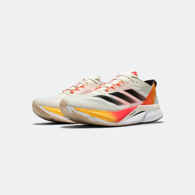 adidas running mens adizero boston 12 ivory core black solar red 2