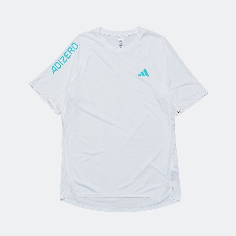 adidas running mens adizero running tee white 1