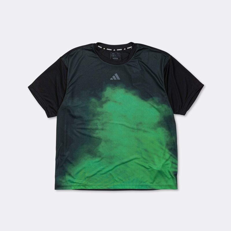 adidas running mens adizero t shirt black vivid green 1