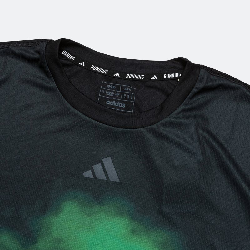 adidas running mens adizero t shirt black vivid green 2