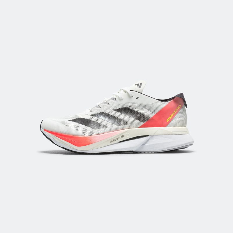 adidas running mens boston 12 cloud white aurora metallic solar red 1