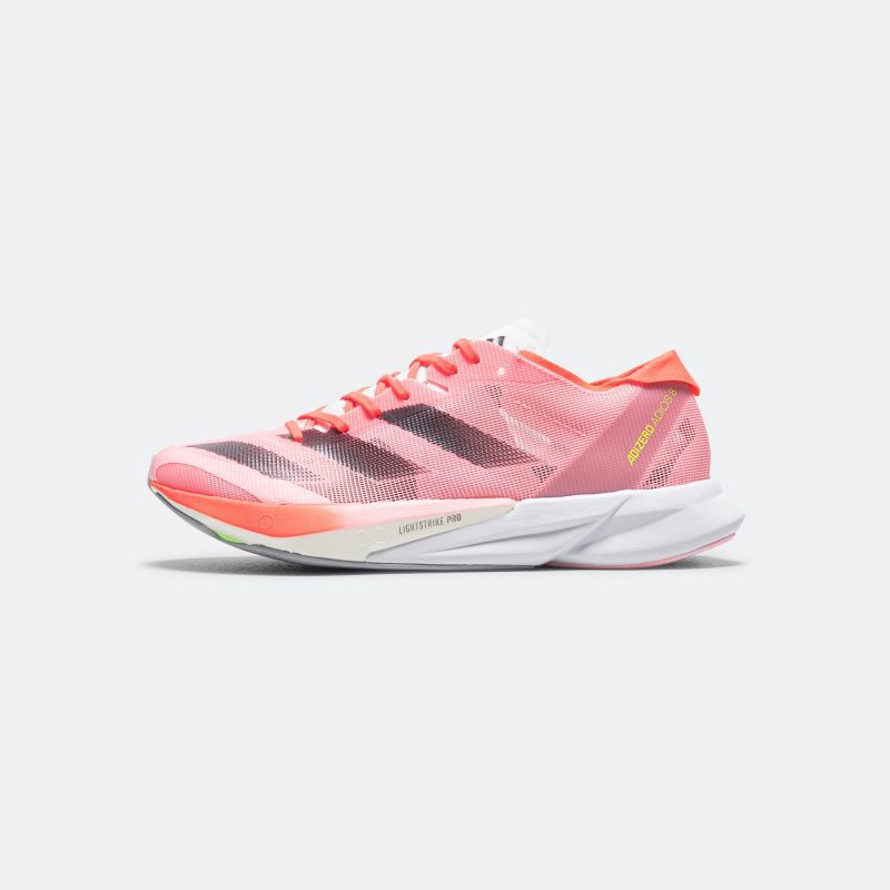 adidas running womens adizero adios 8 pink spark aurora metallic solar red 1