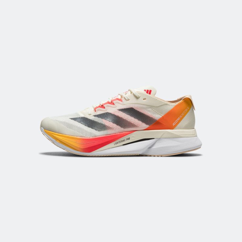 adidas running womens adizero boston 12 ivory iron metallic solar red 1