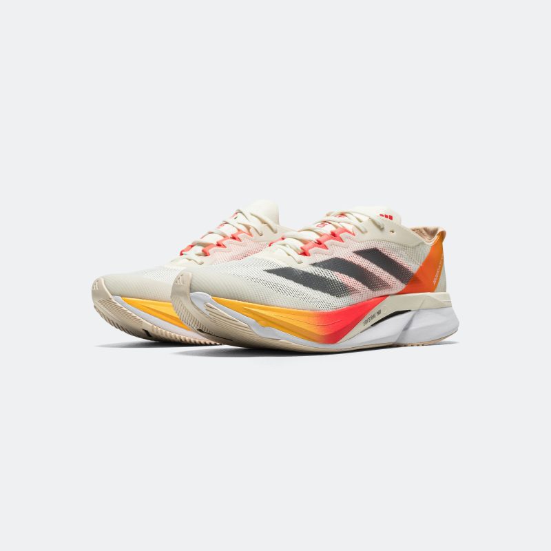 adidas running womens adizero boston 12 ivory iron metallic solar red 2