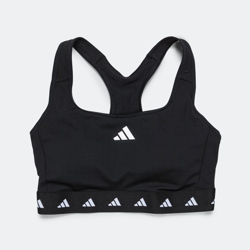 adidas running womens power react training medium support techfit bra black 1