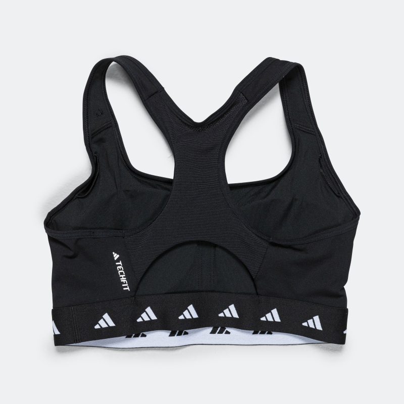 adidas running womens power react training medium support techfit bra black 2