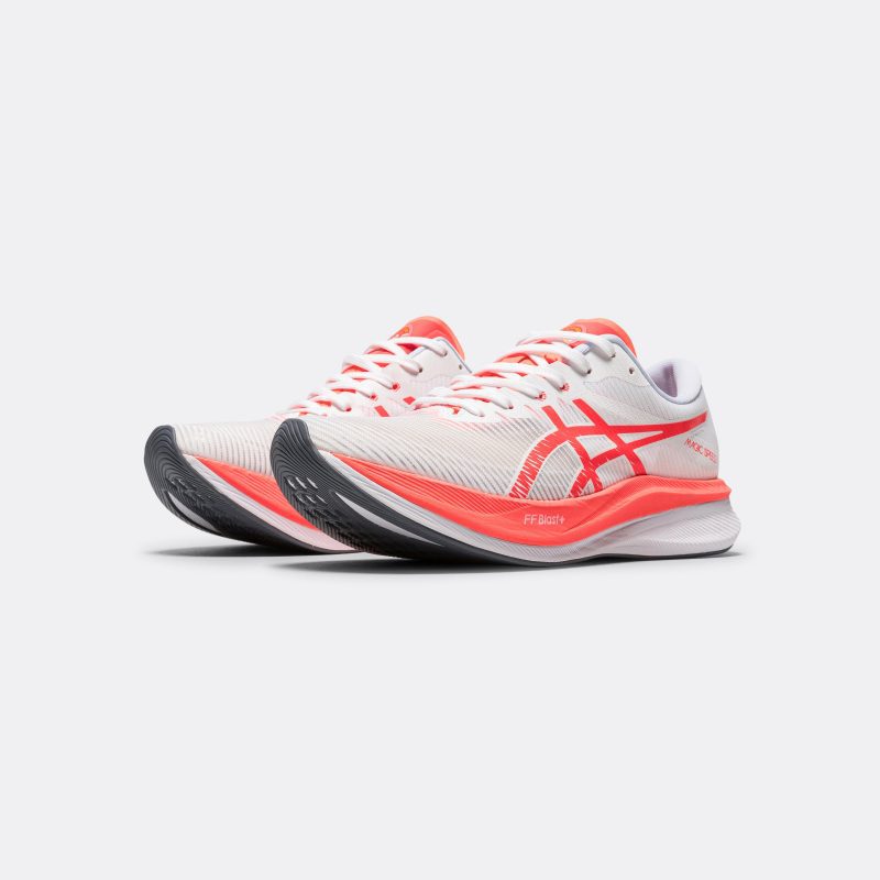 asics running mens magic speed 3 white sunrise red 2