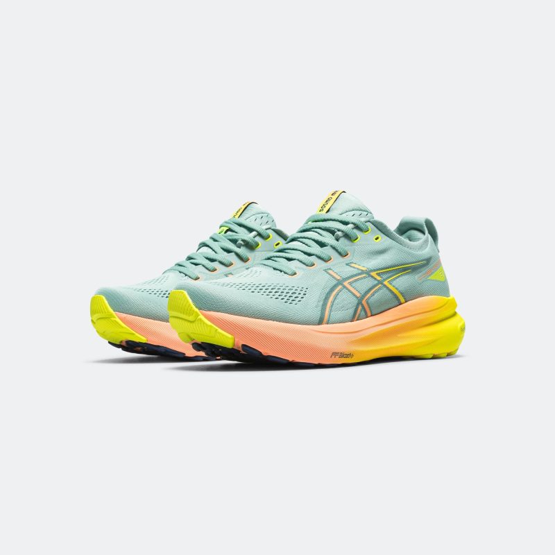 asics running paris pack gel kayano 31 light celadon safety yellow 2