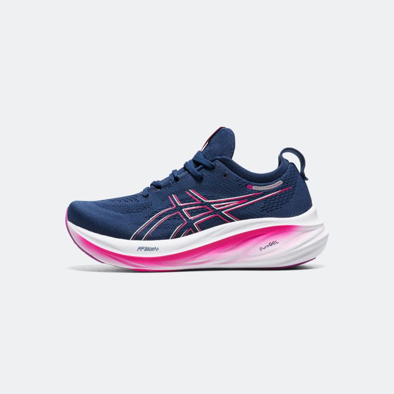 asics running womens gel nimbus 26 blue expanse bold magenta 1