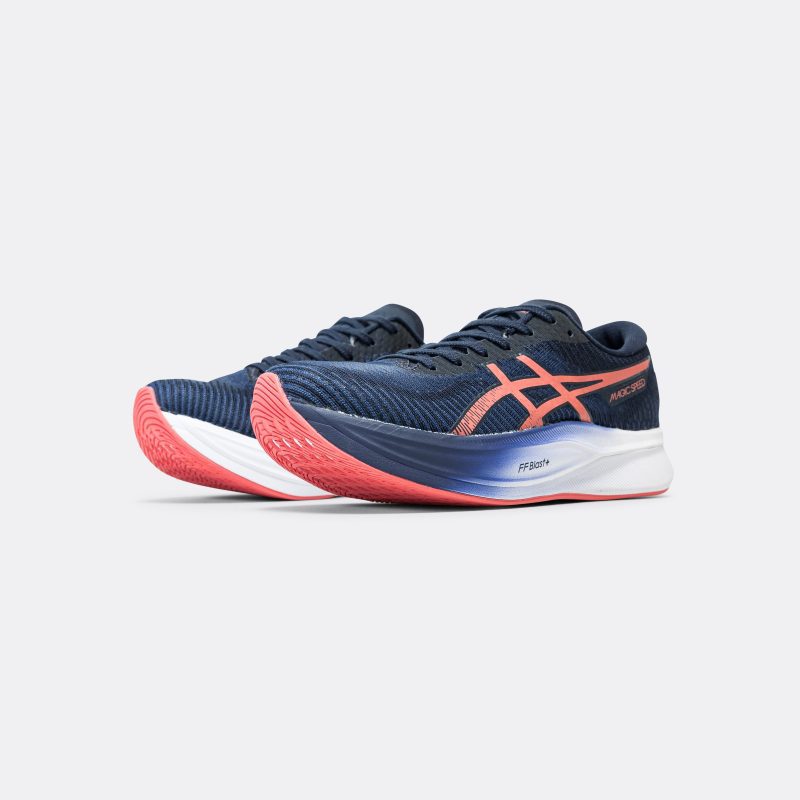 asics running womens magic speed 2 indigo blue papaya 2