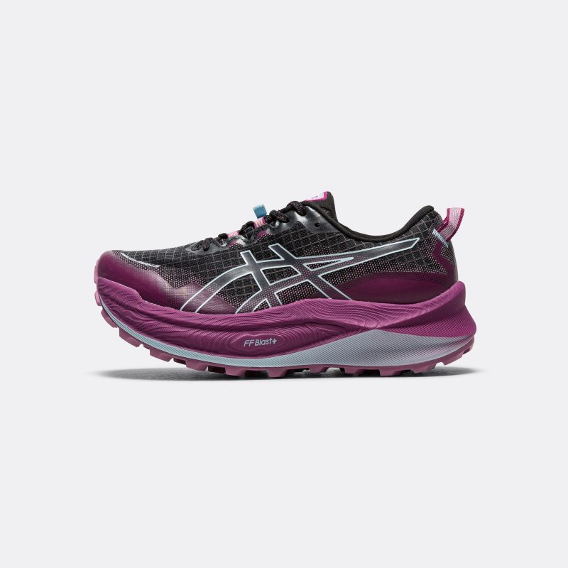 asics running womens trabuco max 3 black light blue 1