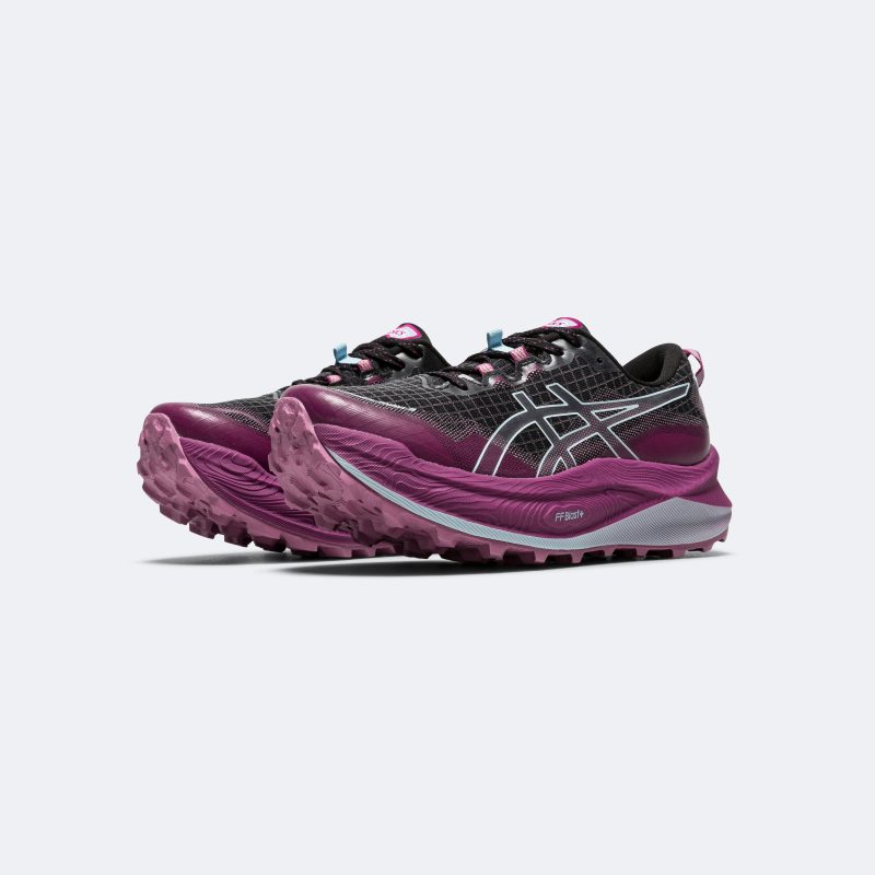 asics running womens trabuco max 3 black light blue 2