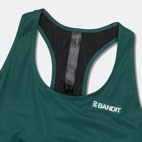 bandit running drift crop singlet with built in bra pine 3