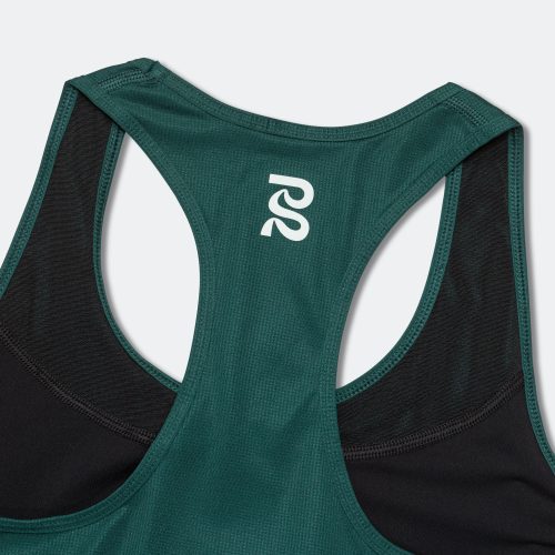 bandit running drift crop singlet with built in bra pine 5