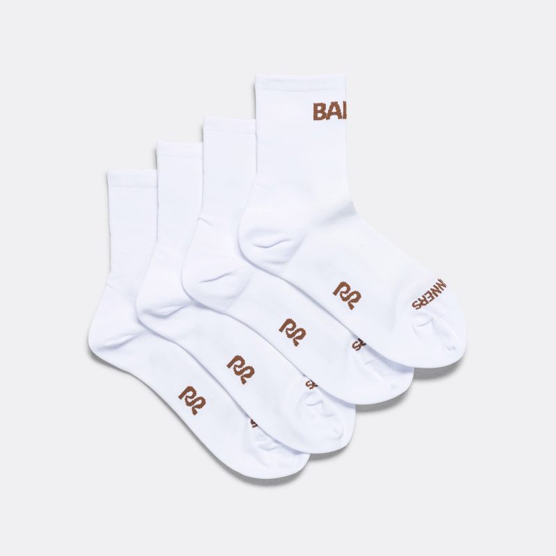 bandit running lite run quarter socks white nutmeg 1