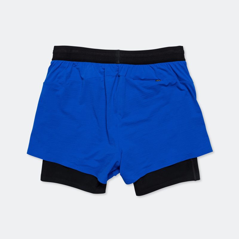 bandit running mens litewave 4 inch 2 in 1 short stadium blue 2