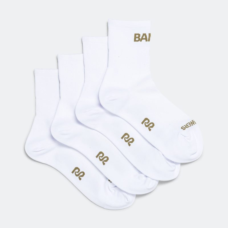 bandit running quarter socks white green 1