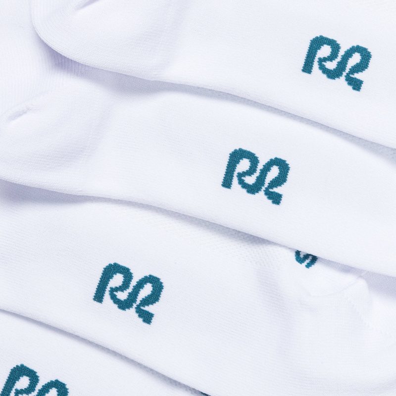 bandit running quarter socks white teal 3