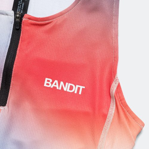 bandit running womens ares flex zip front race crop split gradient 5