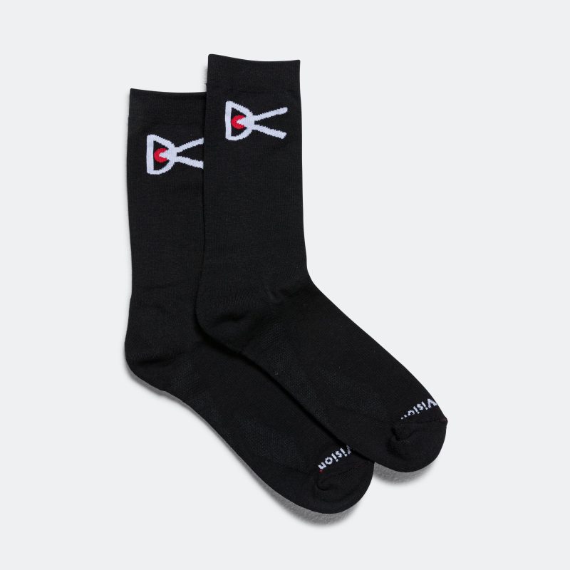 district vision performance cordura crew socks black white logo 2