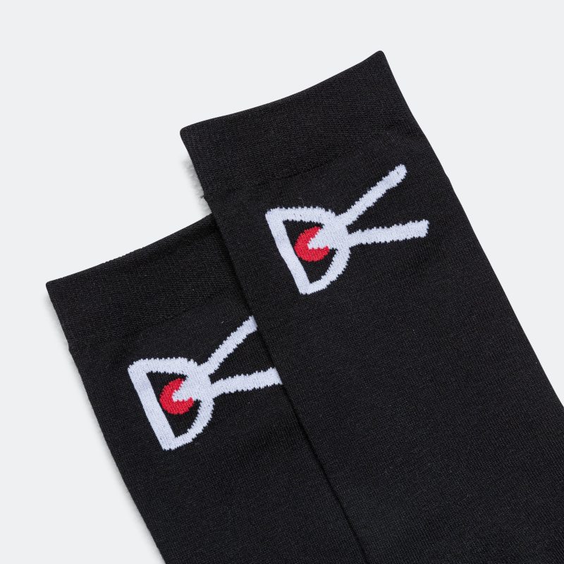 district vision performance cordura crew socks black white logo 3