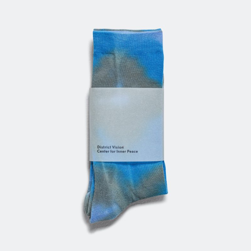 district vision performance cordura crew socks blue tie dye 1