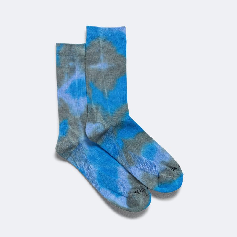 district vision performance cordura crew socks blue tie dye 2