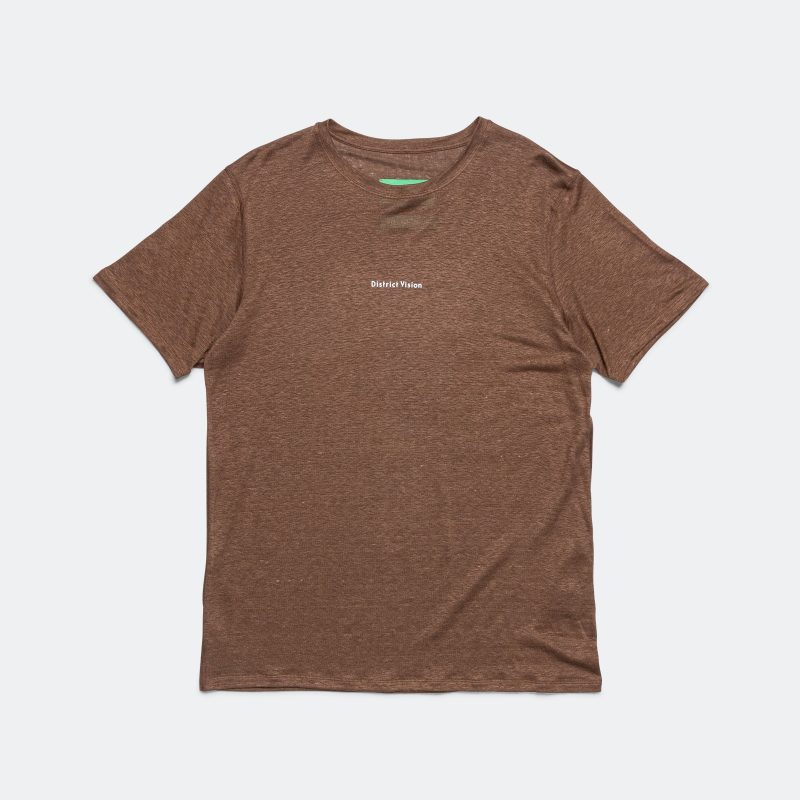 district vision running mens hemp short sleeve tee cacao 1