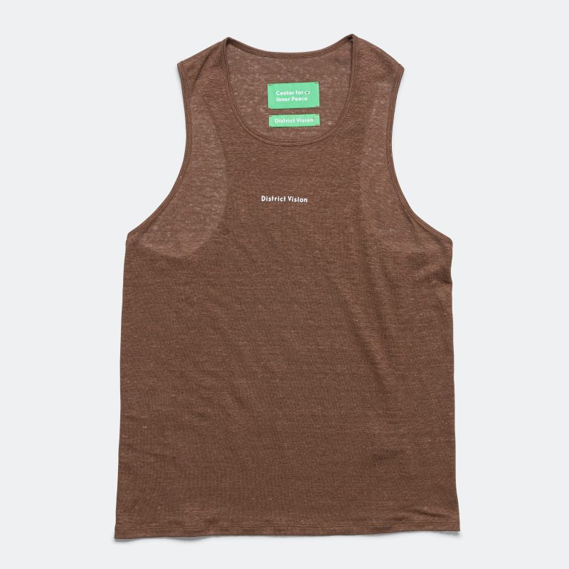 district vision running mens hemp singlet cacao 1