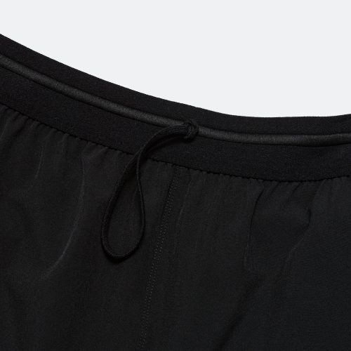 district vision running womens 3 inch pocketed split shorts black 3