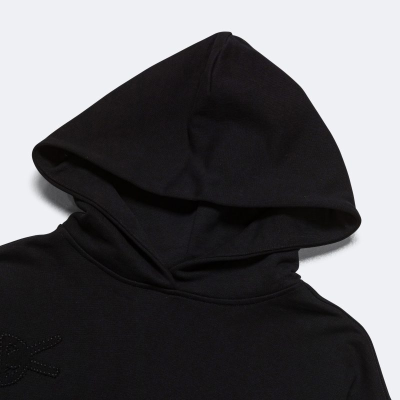 district vision running womens cropped hoodie black 2