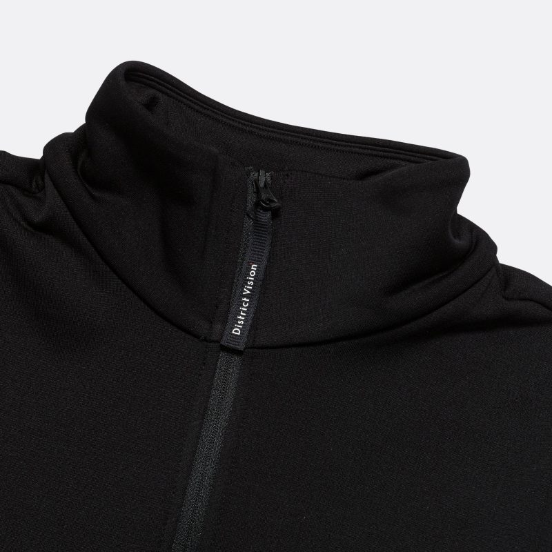 district vision running womens full zip merinogrid fleece black 2