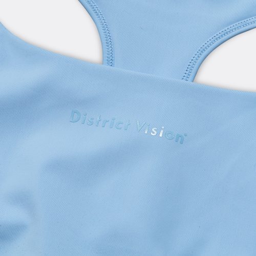 district vision running womens twin layer medium sports bra cerulean 4