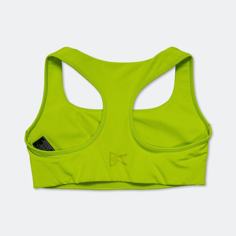 district vision running womens twin layer medium sports bra lime 2