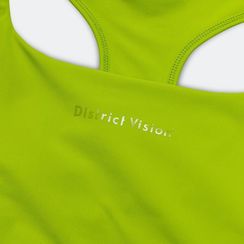 district vision running womens twin layer medium sports bra lime 4