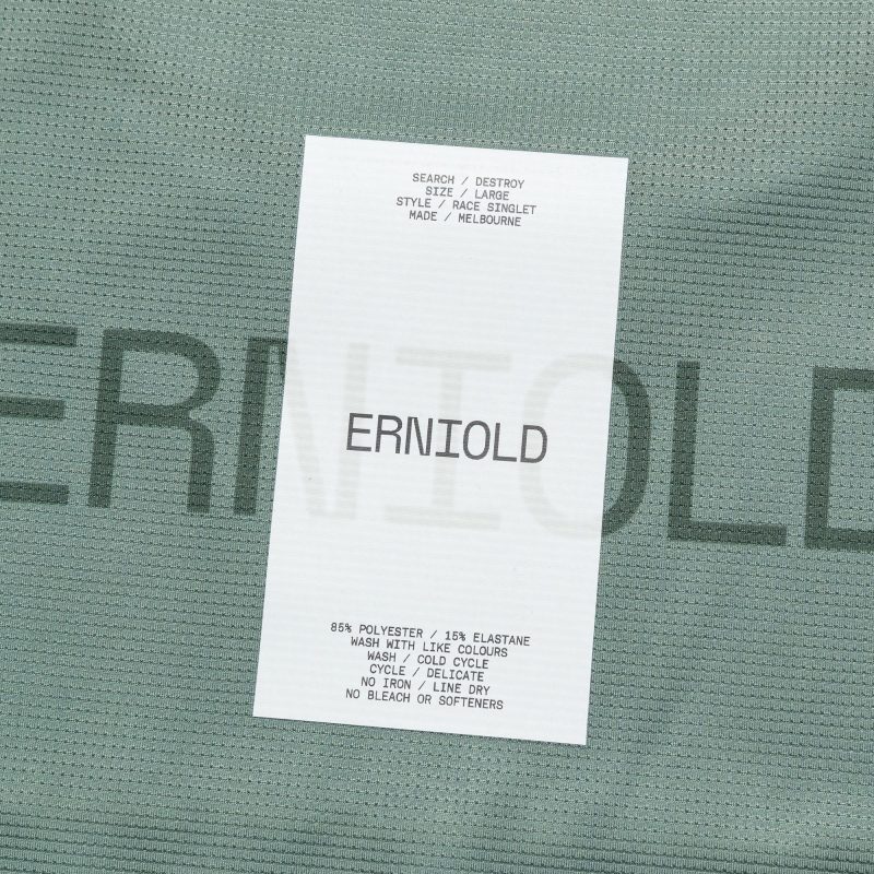 erniold ss24 mens race singlet dark moss 8