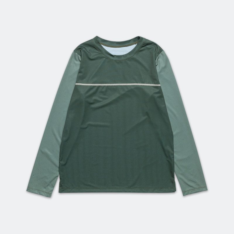 erniold ss24 womens run tee ls dark moss 1