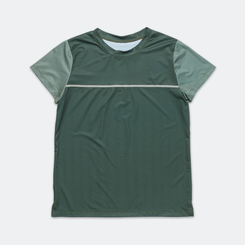 erniold ss24 womens run tee ss dark moss 1