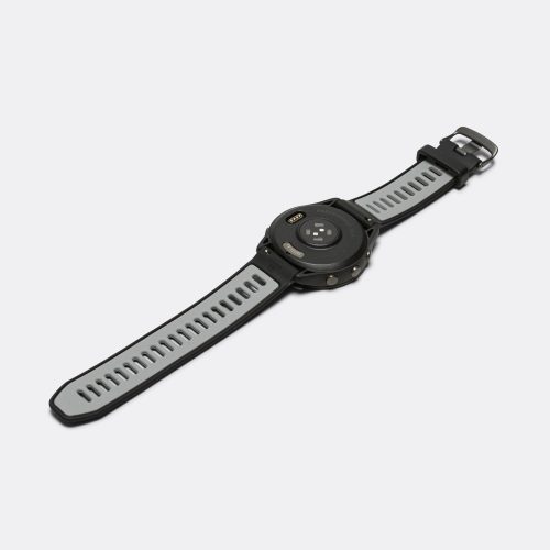 garmin running watches forerunner 265 black bezel with black case and black powder grey silicone band 5