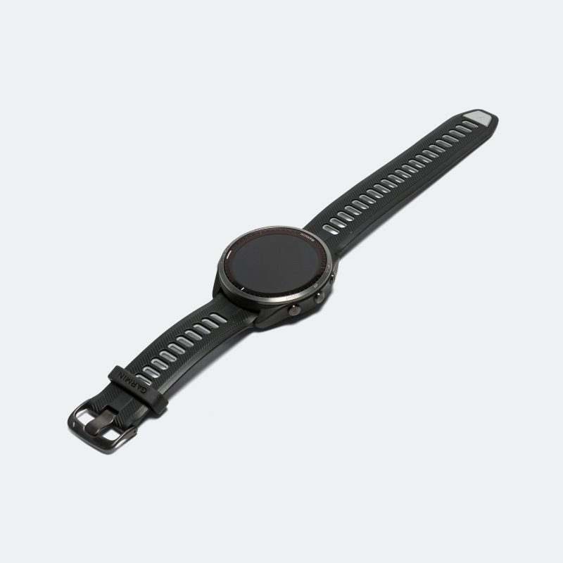 garmin running watches forerunner 965 titanium bezel with black case and black powder grey silicone band 3