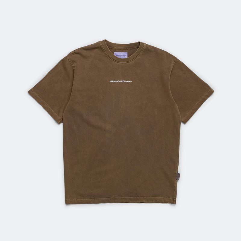 hermanos koumori mosaic t shirt brown 1