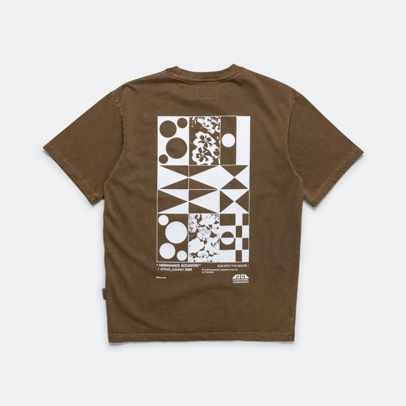 hermanos koumori mosaic t shirt brown 2