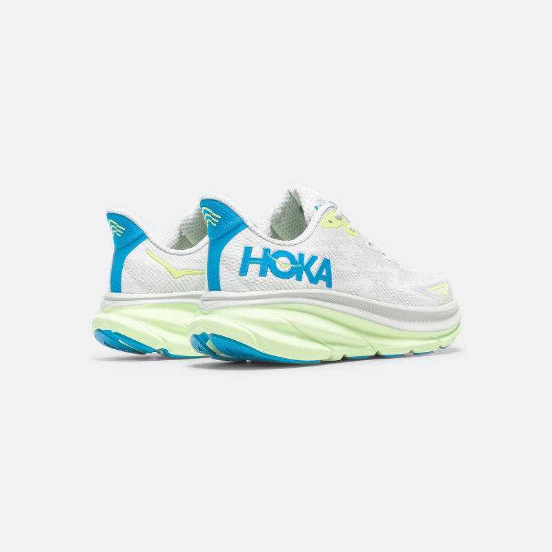 hoka running clifton 9 stardust lettuce electric cobalt 3