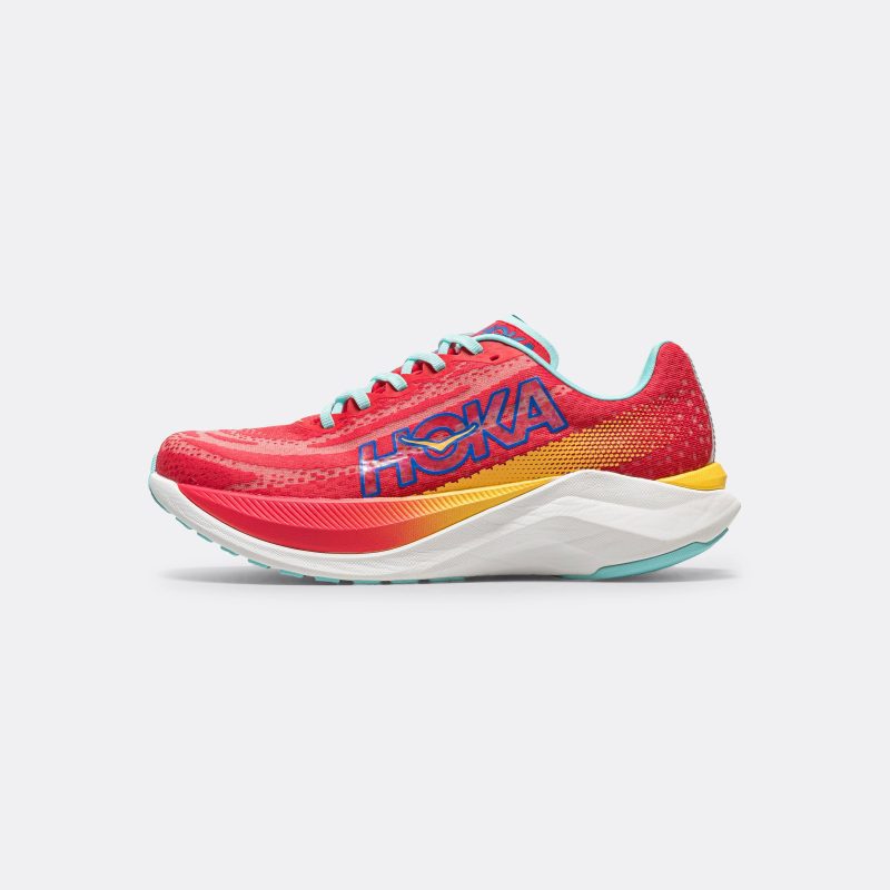 hoka running mens and womens mach x cerise cloudless 1