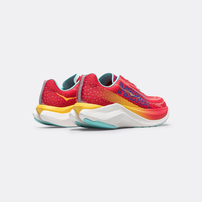 hoka running mens and womens mach x cerise cloudless 3