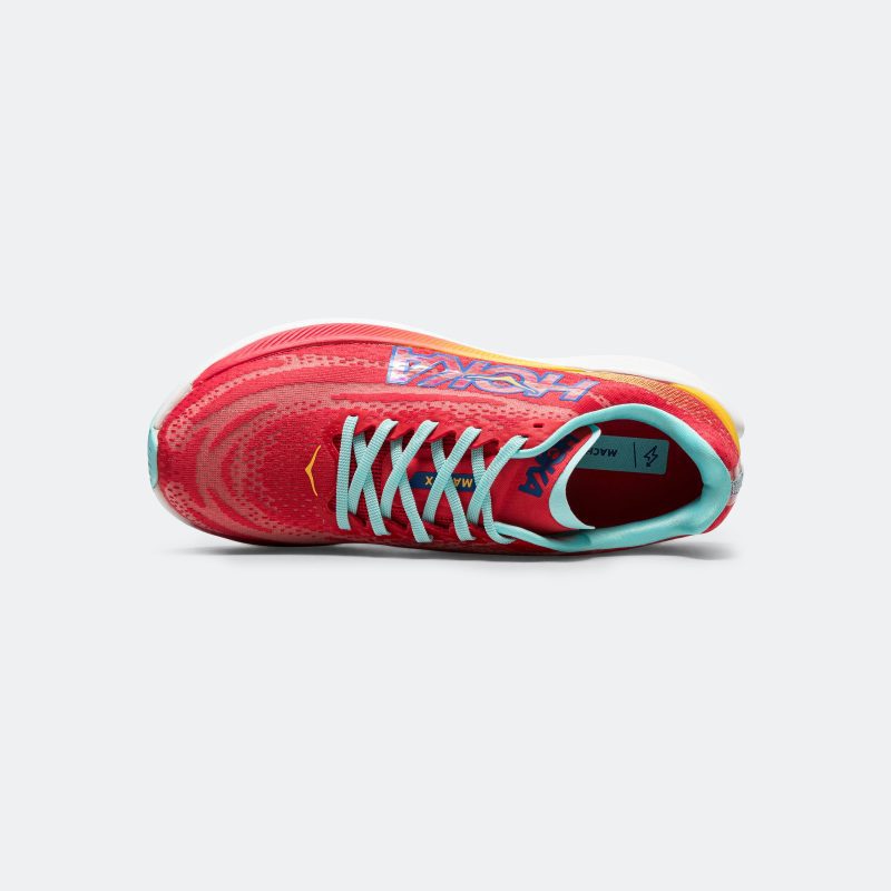 hoka running mens and womens mach x cerise cloudless 4