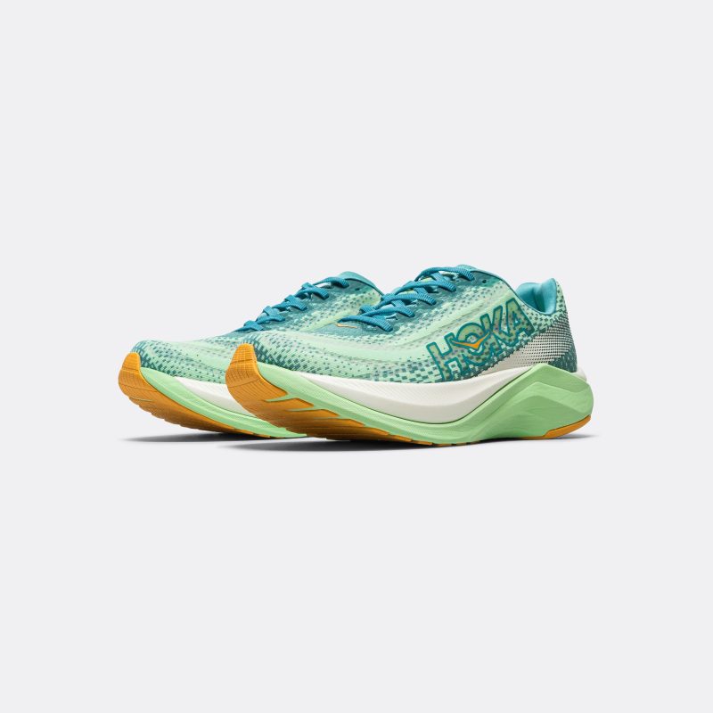 hoka running mens mach x ocean mist lime glow 2