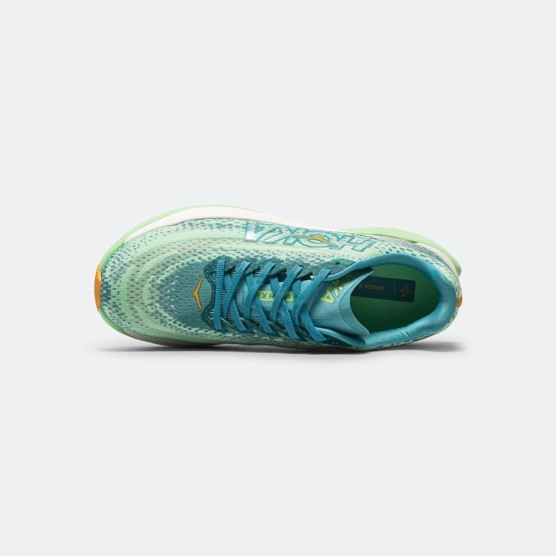 hoka running mens mach x ocean mist lime glow 4