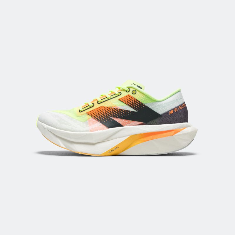 new balance running mens and womens fuelcell supercomp elite v4 white bleached lime glow hot mango 1