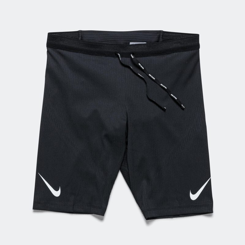 nike running mens aeroswift half tights black white 1